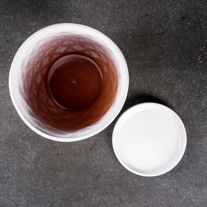 Набор горшков 4 шт. Набор горшков 4 шт. "Шишка" белый, 4л, 1,5л, 1л, 0,5л