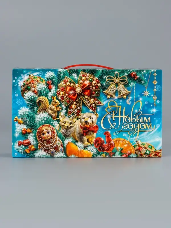Подарочная коробка новогодняя Подарочная коробка новогодняя "МалаХит" 25 х 5 х 15 см