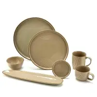 Тарелка плоская керамическая &laquo;Песчаный берег&raquo;, d=23 см, ручная работа