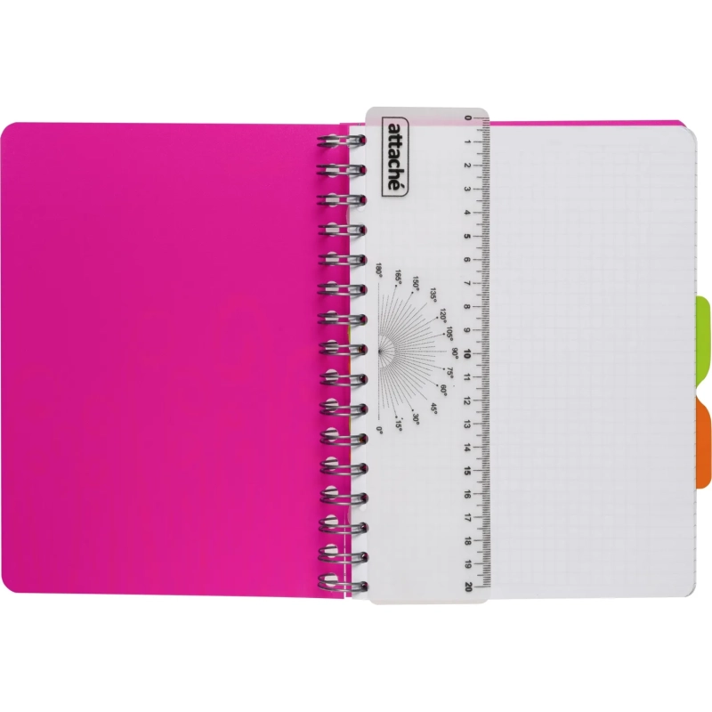 Бизнес-тетрадь А5,140 л,пласт обл, с разд,спир,ATTACHE FANTASY,розов