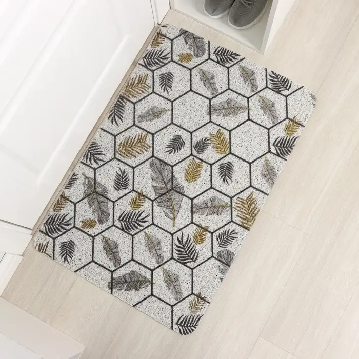 Коврик придверный Доляна &laquo;Топ&raquo;, грязезащитный, вырезной, 60&times;90 см, серый