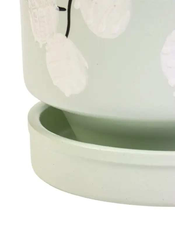 Горшок цветочный с поддоном 0,9 л, керамика  Горшок цветочный с поддоном 0,9 л, керамика "Листья" (М)