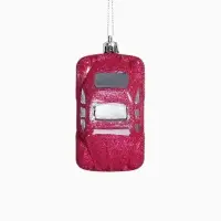 Ёлочные игрушки 3 шт., &laquo;Зимнее волшебство, Машинки&raquo; пластик, 9&times;3.5 см, розовый