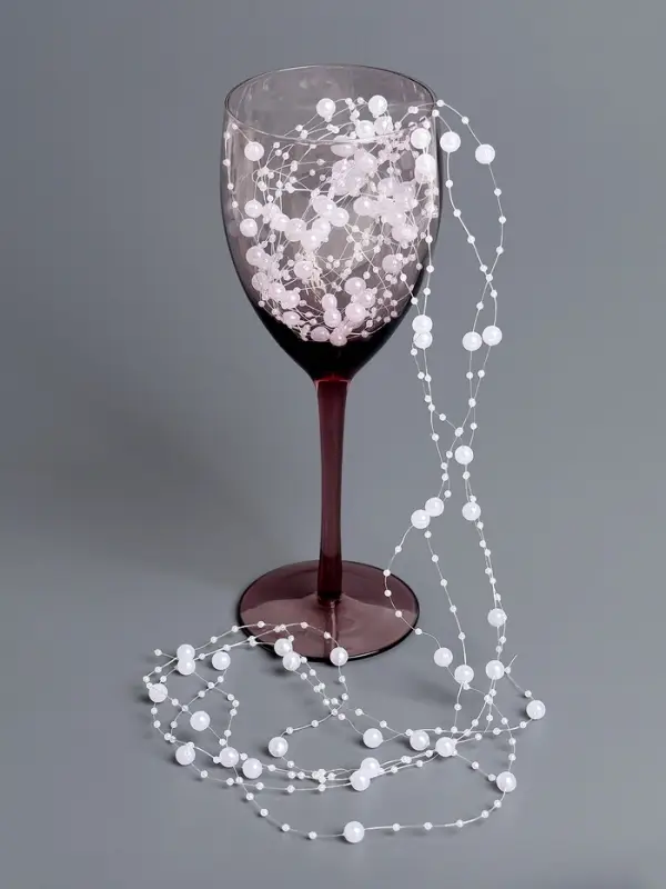 Гирлянда для декора из бусин, жемчужный Гирлянда для декора из бусин, жемчужный