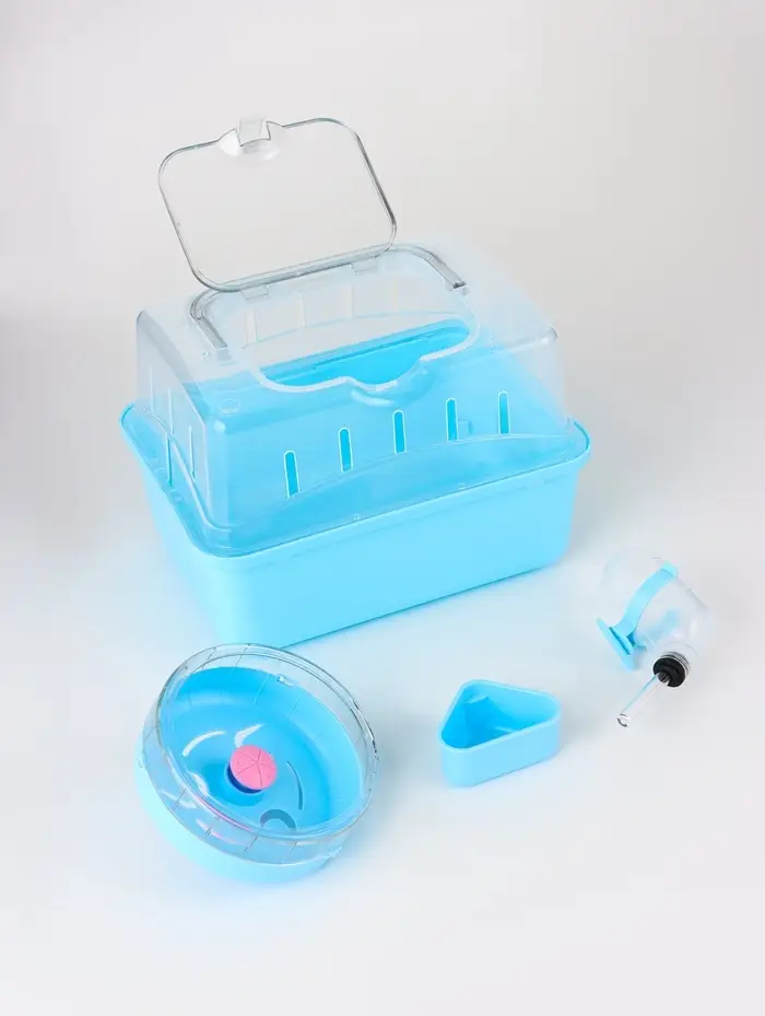 Клетка-переноска для грызунов, 23 х 17 х 16 см, бирюзовая Клетка-переноска для грызунов, 23 х 17 х 16 см, бирюзовая