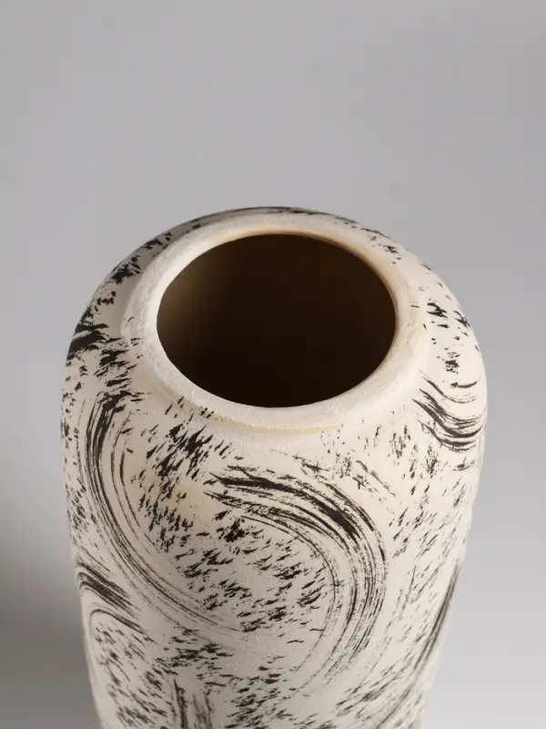 Ваза настольная керамика Ваза настольная керамика "Сэнс" 28,5х13 см, бело-чёрный