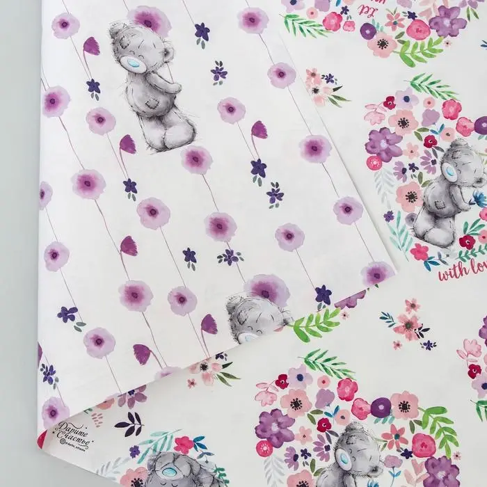 Бумага упаковочная глянцевая двусторонняя , Me To You,  60x90 см