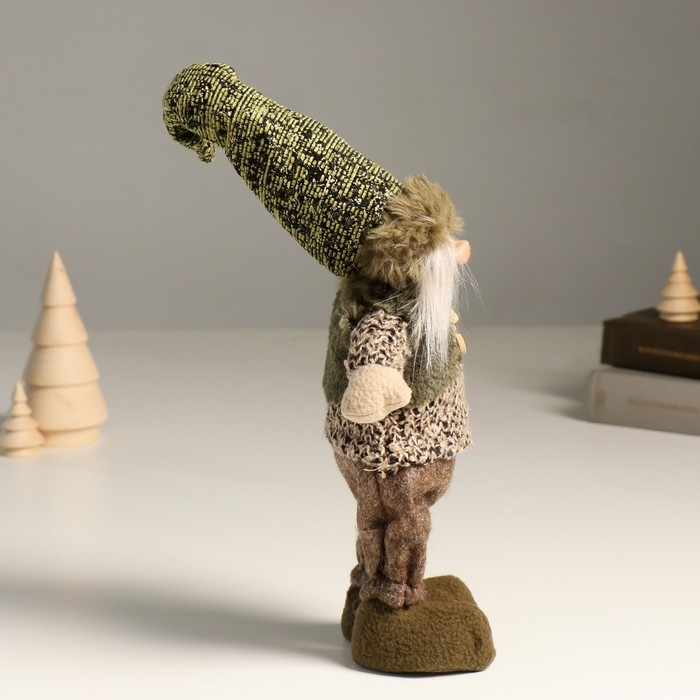 Кукла интерьерная Кукла интерьерная "Гномик в зелёном наряде в колпаке" 32 см