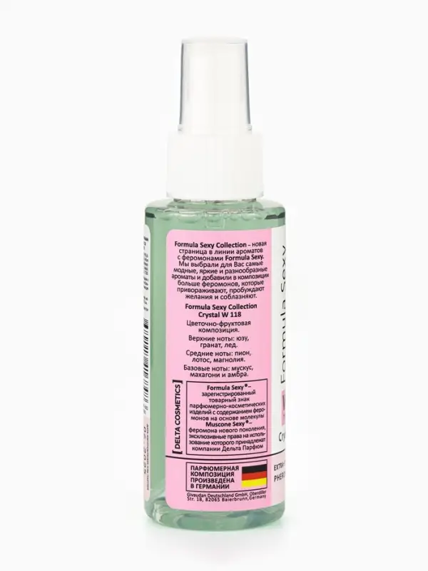 Мист парфюмированный спрей с феромонами для тела Formula Sexy Crystal W118, 100 мл (по мотивам Bright Crystal (Versace)