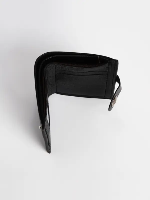 Портмоне мужское, 3 отделения, на магните, чёрное