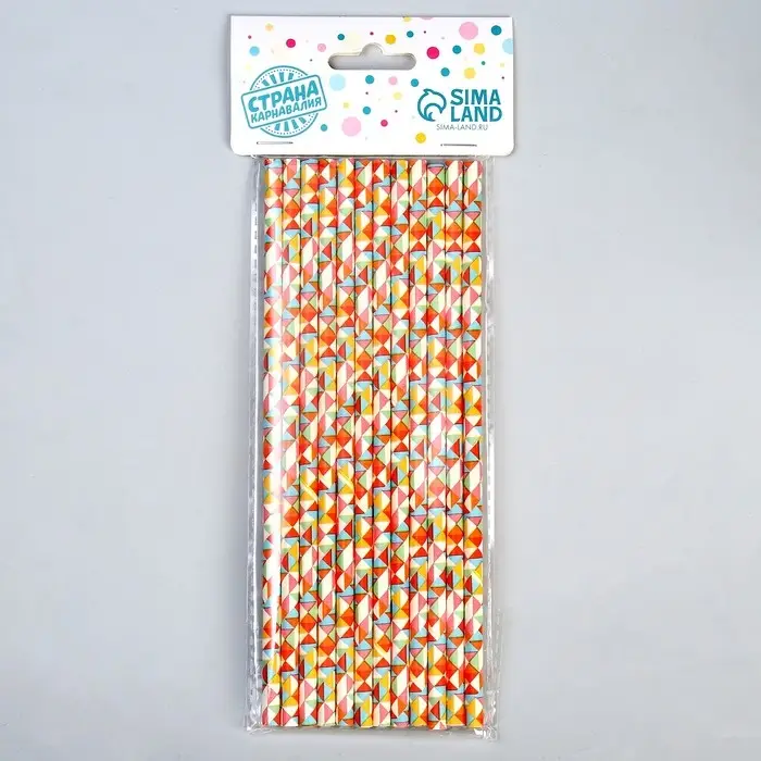 Трубочки для коктейля «Ромбики», в наборе 12 штук Трубочки для коктейля «Ромбики», в наборе 12 штук