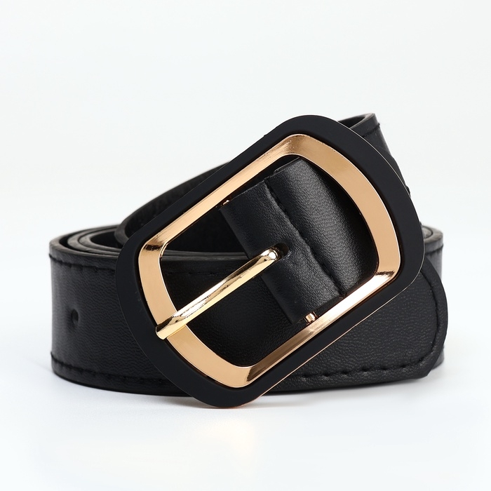 Ремень женский, ширина 2,9 см, пряжка металл, цвет чёрный Ремень женский, ширина 2,9 см, пряжка металл, цвет чёрный