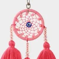 Брелок "Ловец снов" 17 см, цв. розовый Брелок "Ловец снов" 17 см, цв. розовый