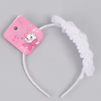 Ободок для волос белый, цветы, 10 см, Коты аристократы