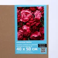 Картина по номерам на холсте с подрамником "Красочные пионы" 40*50 см