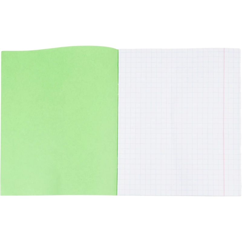 Тетрадь в зеленом офсете  12 л., крупная клетка, штука,100% белизна