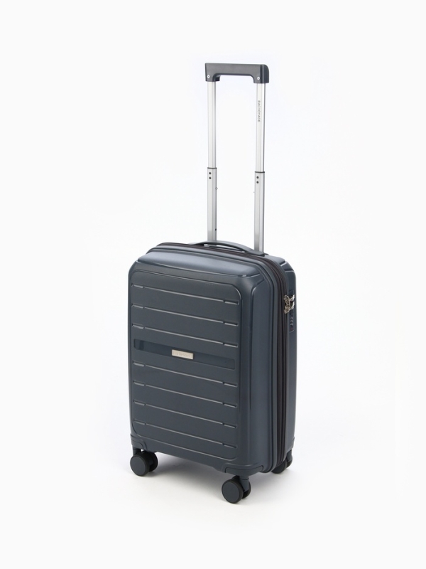 Чемодан 20 Чемодан 20", PP, 38*22*56, отд на молнии, код замок, 4 колеса, серый