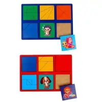 Головоломка геометрическая деревянная &laquo;Квадраты&raquo;, 2 уровень, 2 планшета