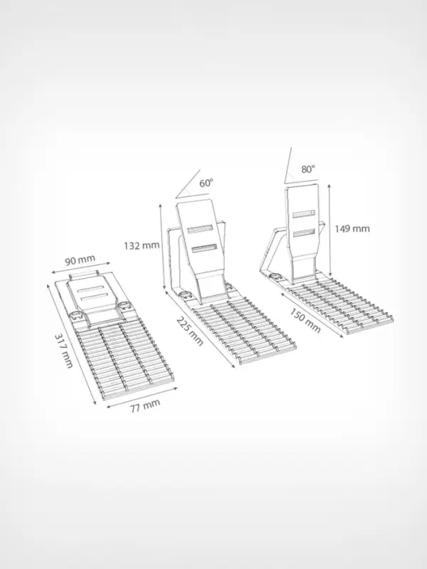 Опора задняя FLEX&times;-BACK, 315&times;80&times;6 мм, прозрачная