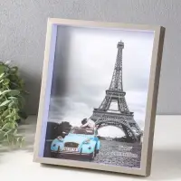 Фоторамка пластик 20х25 см "Ламберто" серебро с белым 26х21х3,5 см