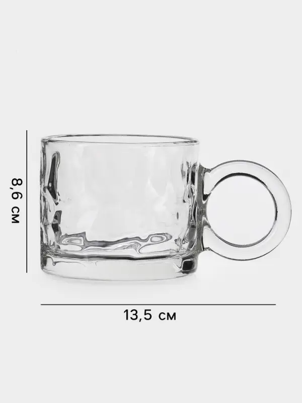 Кружка Доляна &laquo;Крис&raquo;, 300 мл, 13.5&times;8.6 см, стекло, прозрачная