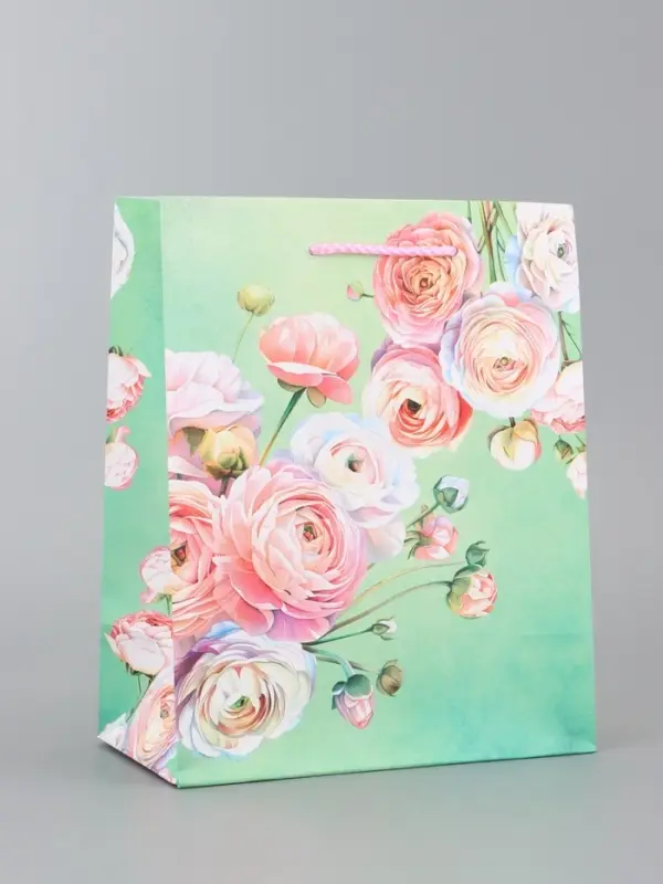 Пакет подарочный ламинированный, "Симфония цветов" 18 х 22,3 х 10 см