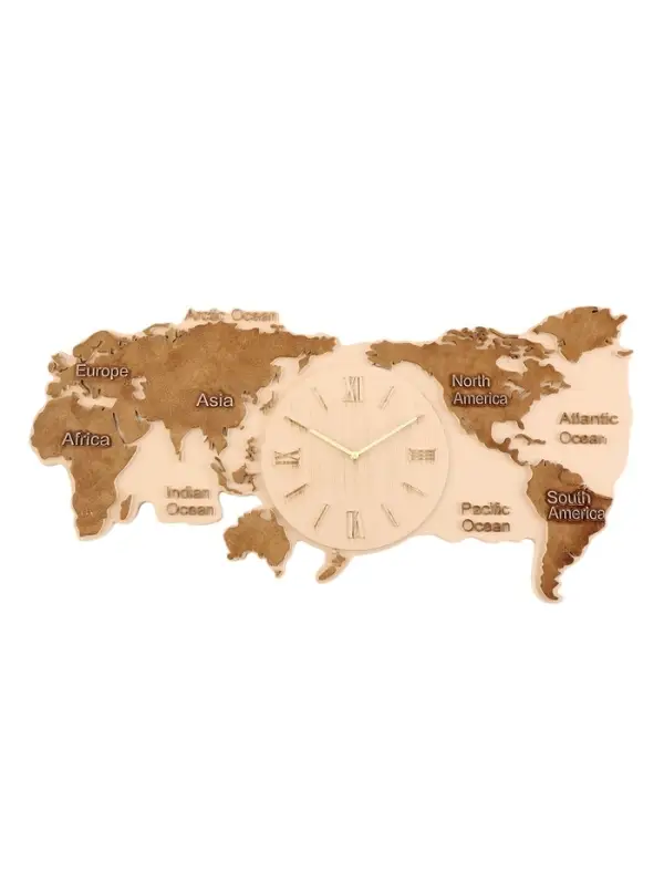 Часы настенные интерьерные &laquo;Материк&raquo;, серия: Карты мира, дискретный ход, 80&times;40 см, от батарейки 1&times;АА
