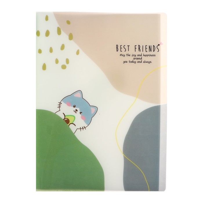 Папка формат А4, с 40 прозрачными файлами Папка формат А4, с 40 прозрачными файлами "Зверята", МИКС