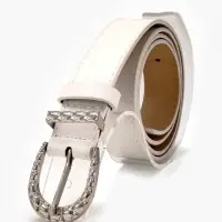 Ремень жен 05-01-02-01, Июнь2509, 3*0,3*110 см, без винта, пряж металл, 1 прокол, белый Ремень жен 05-01-02-01, Июнь2509, 3*0,3*110 см, без винта, пряж металл, 1 прокол, белый