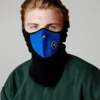 Ветрозащитная маска под шлем с клапаном, размер универсальный, синий