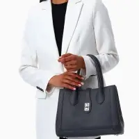 Сумка женская тоут TEXTURA на молнии, 31&times;11&times;21 см, тёмно-серая