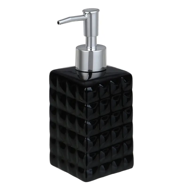 VETTA Дозатор для жидкого мыла, керамика, 260 мл, 6,5x6,5x17 см, графит, глянцевый