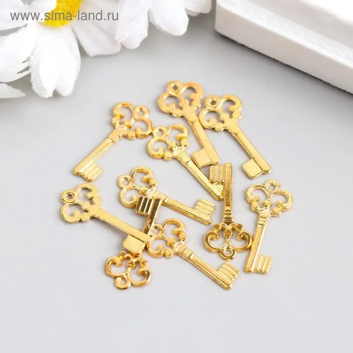 Подвеска "Ключик" цвет золото 2х1 см