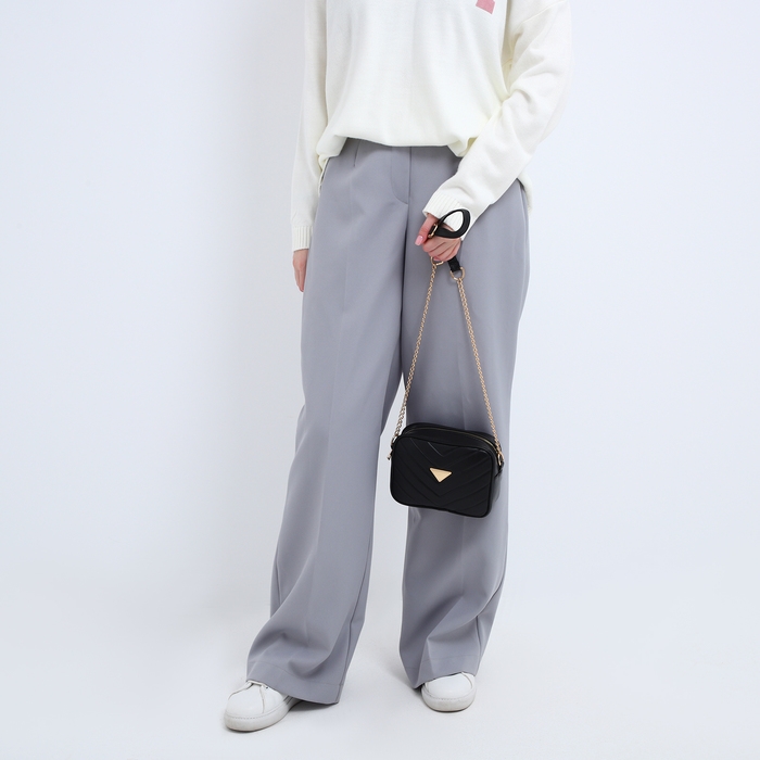 Сумка со строчкой и цветной подкладкой, цвет чёрный Сумка со строчкой и цветной подкладкой, цвет чёрный