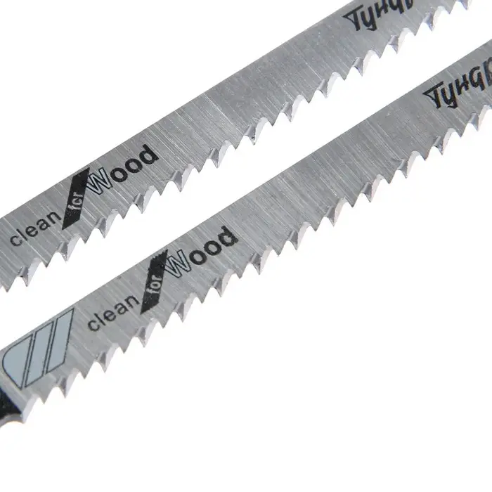 Пилки для лобзиков ТУНДРА, по дереву, прямой рез, HCS, 75/100&times;2.5 мм, 2 шт.