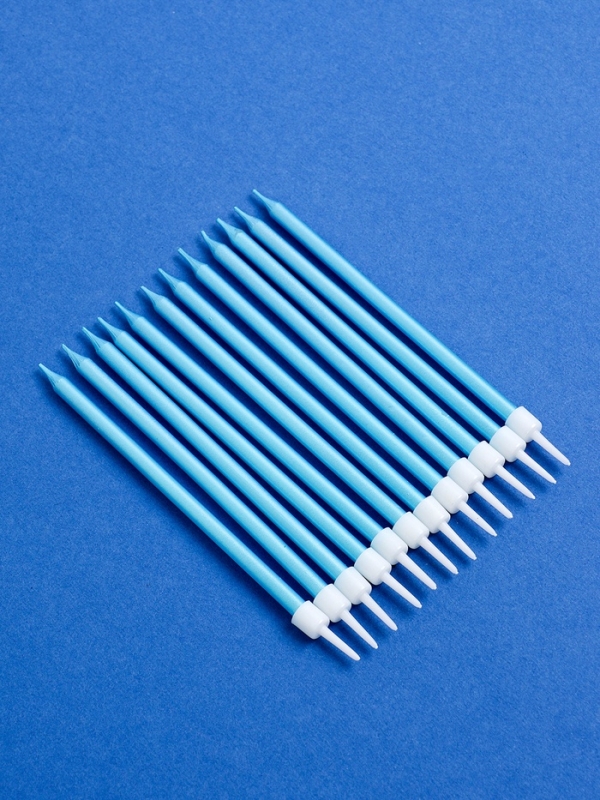 Свечи для торта Свечи для торта "Ройс", 12 шт, голубой металлик