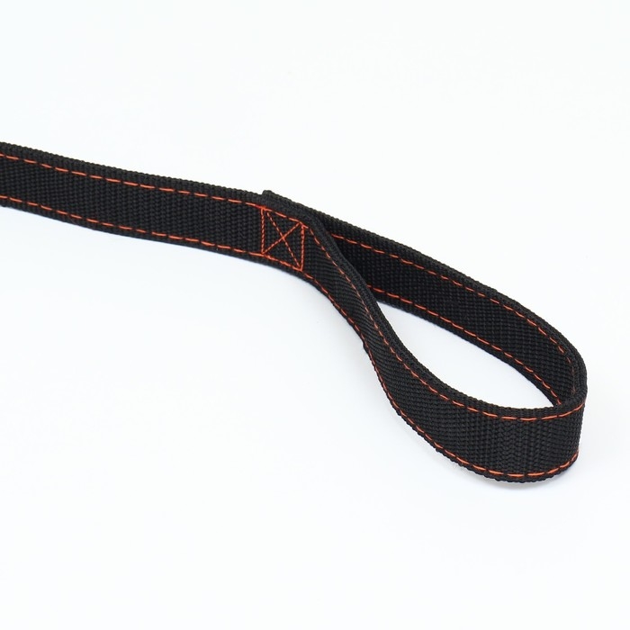 Поводок двухслойный с усиленным карабином, 2 м х 2,5 см, чёрный Поводок двухслойный с усиленным карабином, 2 м х 2,5 см, чёрный