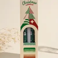 Набор свечей античных, 2,2х25 см, 2 шт "Новогодние персонажи" зелёные 8х28х2,3 см