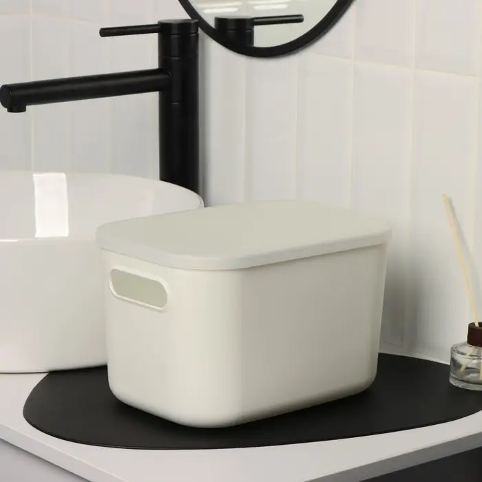 Контейнер для хранения с крышкой LaDom &laquo;Лёгкость&raquo;, 25.7&times;18&times;16 см, белый