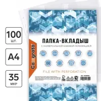 Файл - вкладыш Calligrata, А4, 35 мкм, матовый, вертикальный, 100 штук