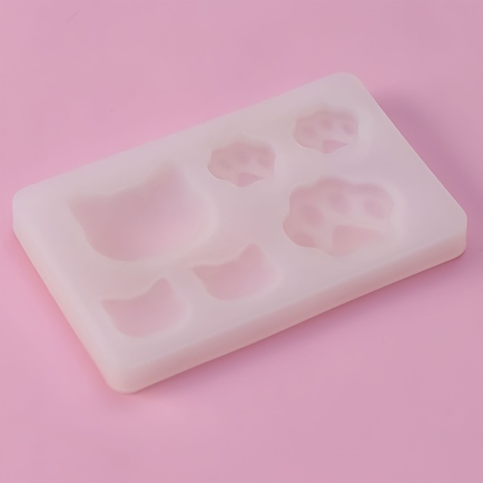 Молд Доляна «Котик», силикон, 7,7×5×0,7 см, 6 ячеек, цвет прозрачный Молд Доляна «Котик», силикон, 7,7×5×0,7 см, 6 ячеек, цвет прозрачный