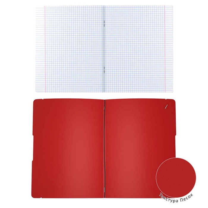 Тетрадь А4, 48 листов в клетку ErichKrause FolderBook, пластиковая обложка, тиснение фольгой, красная
