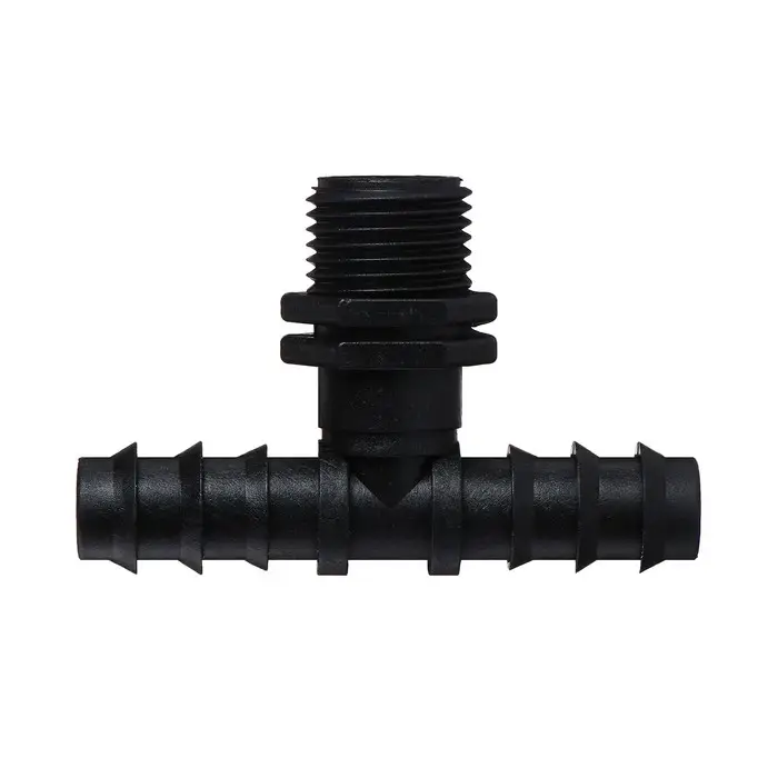 Тройник Т-образный, наружная резьба 1/2 Тройник Т-образный, наружная резьба 1/2", для шлангов 1/2" (12 мм), пластик