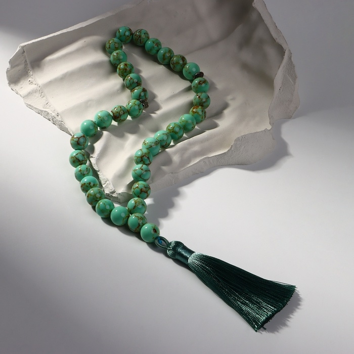 Чётки мусульманские шар №10 «Бирюза старая», 35 бусин через перемычку Чётки мусульманские шар №10 «Бирюза старая», 35 бусин через перемычку