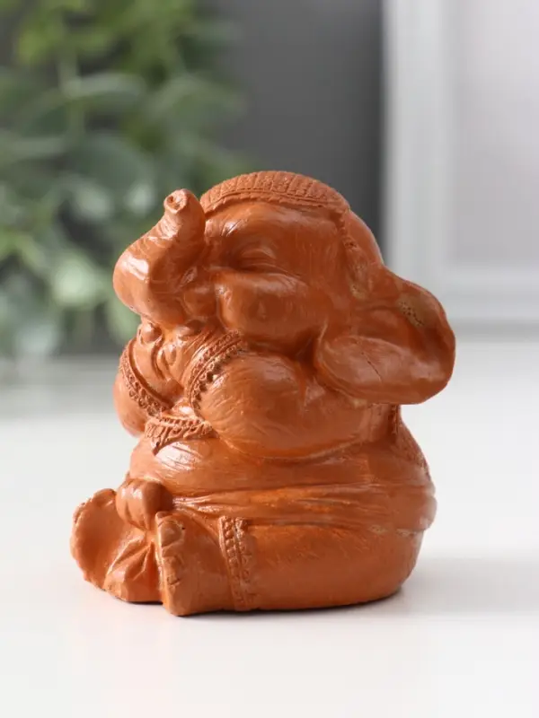 Фигура «Слон ничего не говорю», 7×5.5×6 см, красная глина