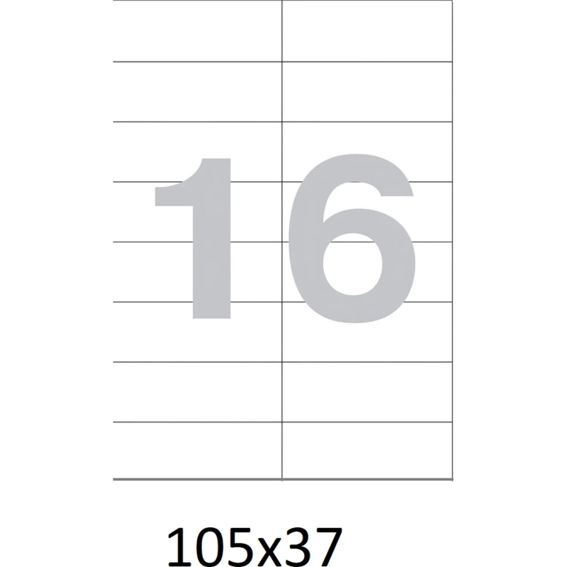 Этикетки самоклеящиеся  105х37 мм/16 шт. на лис.А4  50листов