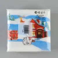 Салфетки новогодние бумажные &laquo;Домики&raquo;, 24&times;24 см, 50 шт.
