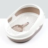 Лоток для кошек с бортом, сеткой и совком "Космо" 51,9 x37,8 x 21,3 см, коричневый Лоток для кошек с бортом, сеткой и совком "Космо" 51,9 x37,8 x 21,3 см, коричневый