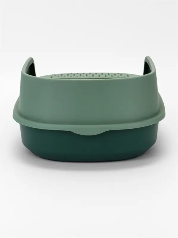 Лоток для кошек &laquo;Фур-Мур&raquo;, 48&times;35.5 см, с высоким бортом и совком, покрытие софт-тач, цвет изумруд