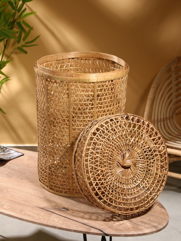 Корзина плетёная  Корзина плетёная "Баскет" бамбук 40х40х60 см, светлая